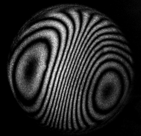 Coma: Example of Bimorp Deformable Mirror Response function measured with a Twyman-Green interferometer at l = 632.8 nm, 30 mm aperture.