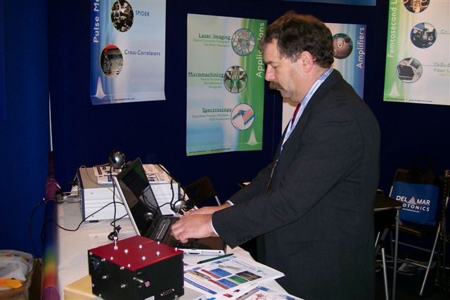 Grahame Rogers of Laser Support Services at Del Mar Photonics booth during Photonics West 2007