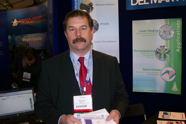 Grahame Rogers of Laser Support Services at Del Mar Photonics booth during Photonics West 2007